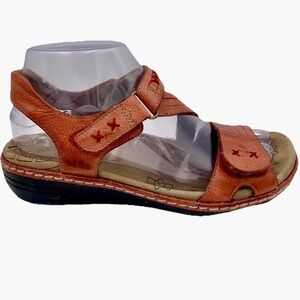 Taos Zenith Sandal Red Leather Women 7 Comfort Adjustable Z-Strap Arch Support